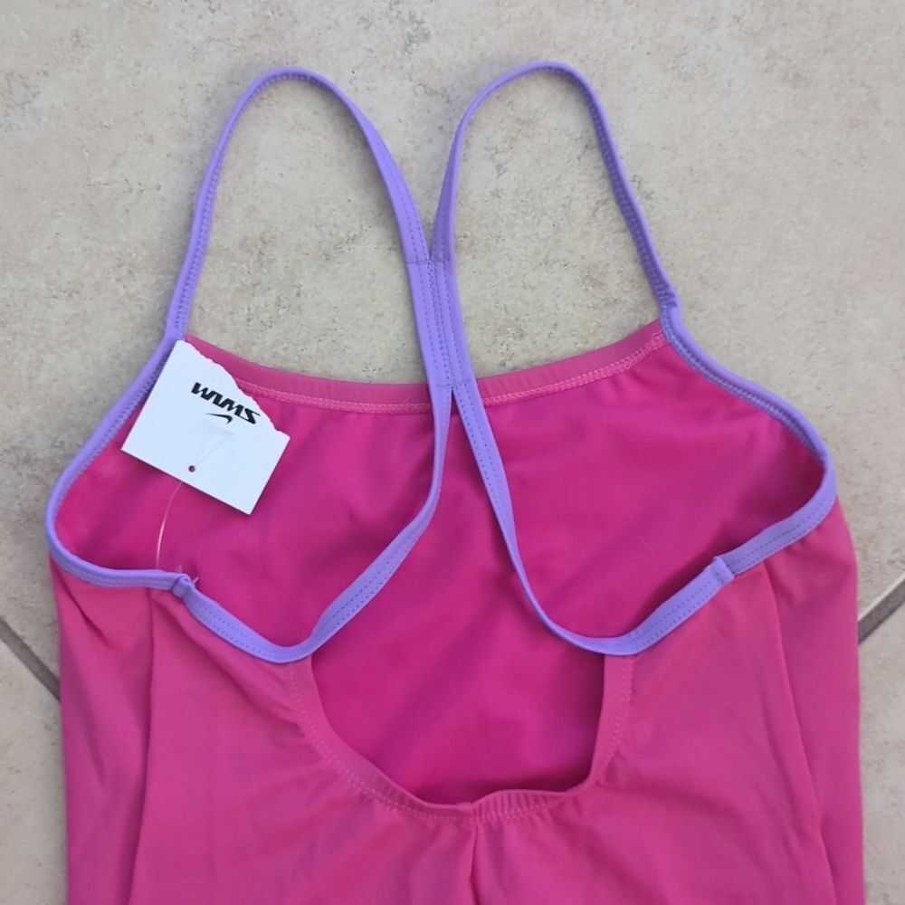NWT Nike Girls Pink Racerback One Piece Swimsuit - L - Picture 6 of 8
